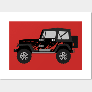 [JEEP] Red Decal Sideview Posters and Art